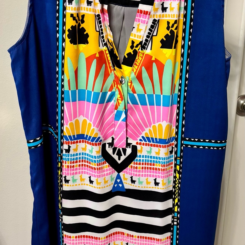 Mara Hoffman Multicolor Llama Graphic Midi Dress